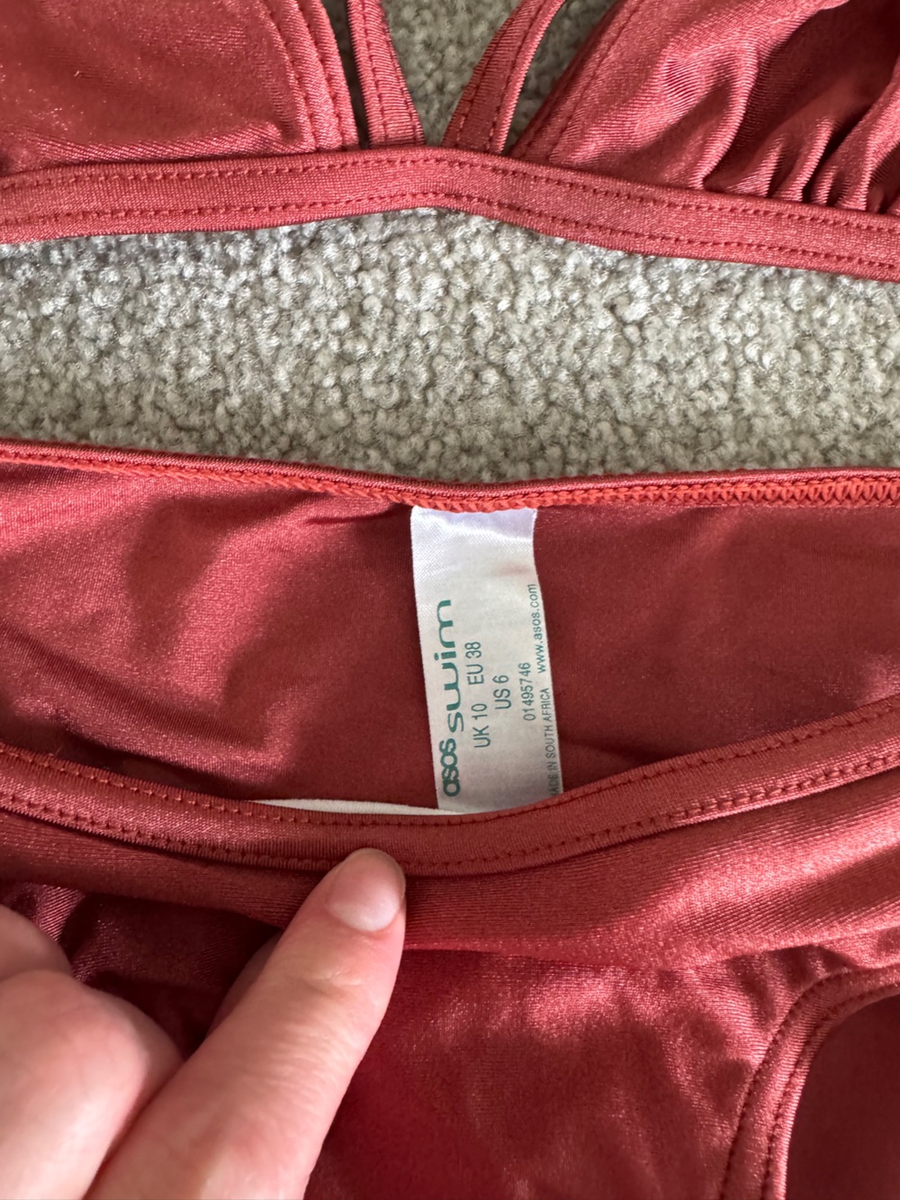ASOS SWIM RUST COLOR BIKINI SET - Picture 2 of 4
